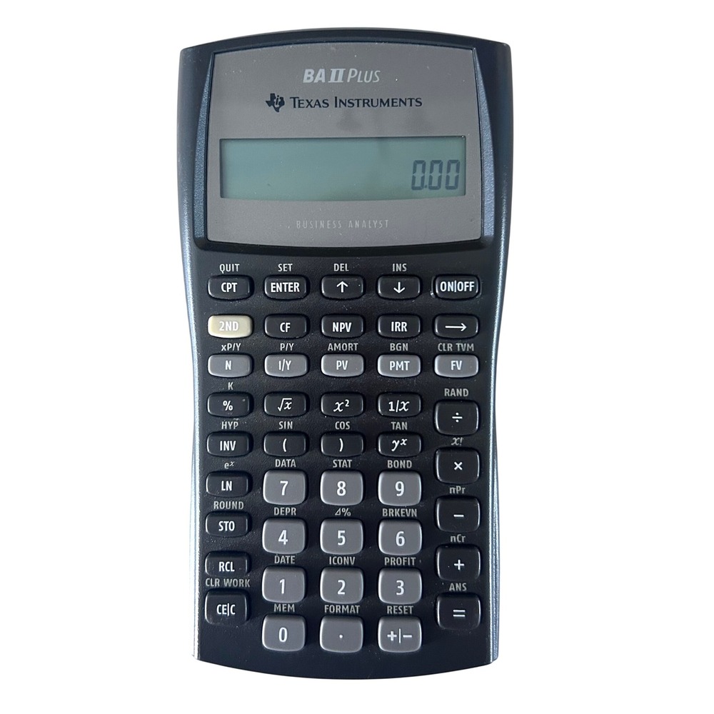 Texas Instruments BA II Plus Business Analyst Financial Calculator Black Silver